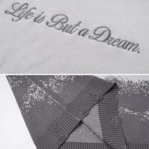 Concert Outfit Gradient Dyed Embroidered Sweater