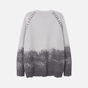 Concert Outfit Gradient Dyed Embroidered Sweater