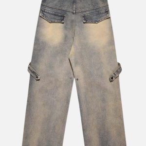 Concert Outfit Gradient Irregular Patchwork Jeans