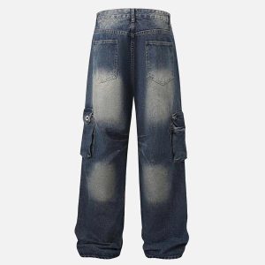 Concert Outfit Gradient Multi-Pocket Cargo Jeans