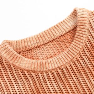 Concert Outfit Gradient Ombre Knit Crew Neck Sweater
