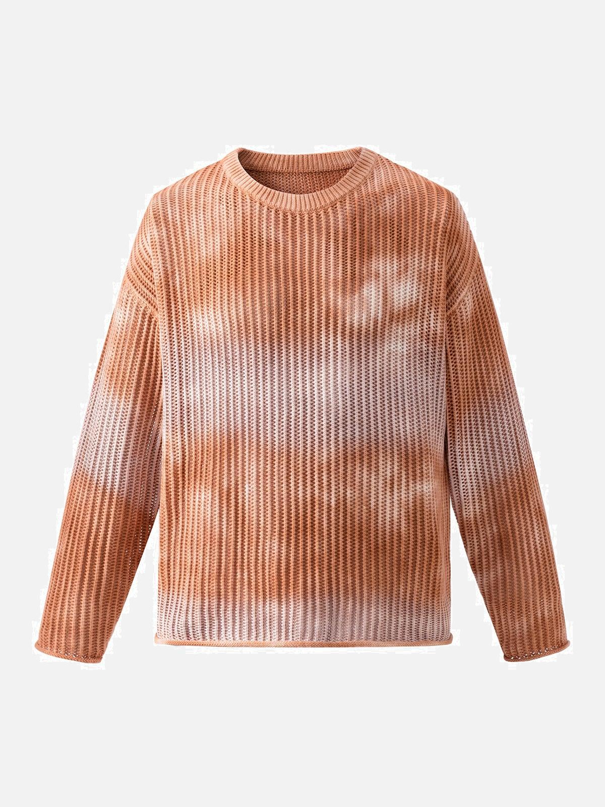 Concert Outfit Gradient Ombre Knit Crew Neck Sweater Concert Outfit Gradient Ombre Knit Crew Neck Sweater