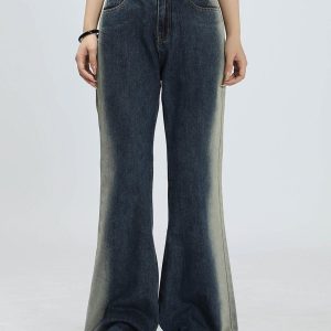 Concert Outfit Gradient Patchwork Jeans