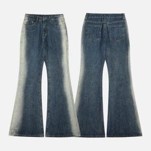 Concert Outfit Gradient Patchwork Jeans