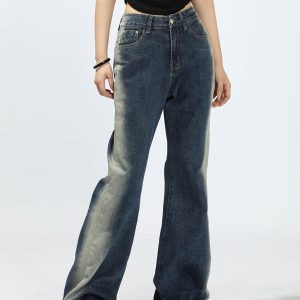 Concert Outfit Gradient Patchwork Jeans