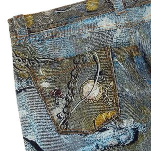 Concert Outfit Graffiti BORO Destruction Chain Jeans