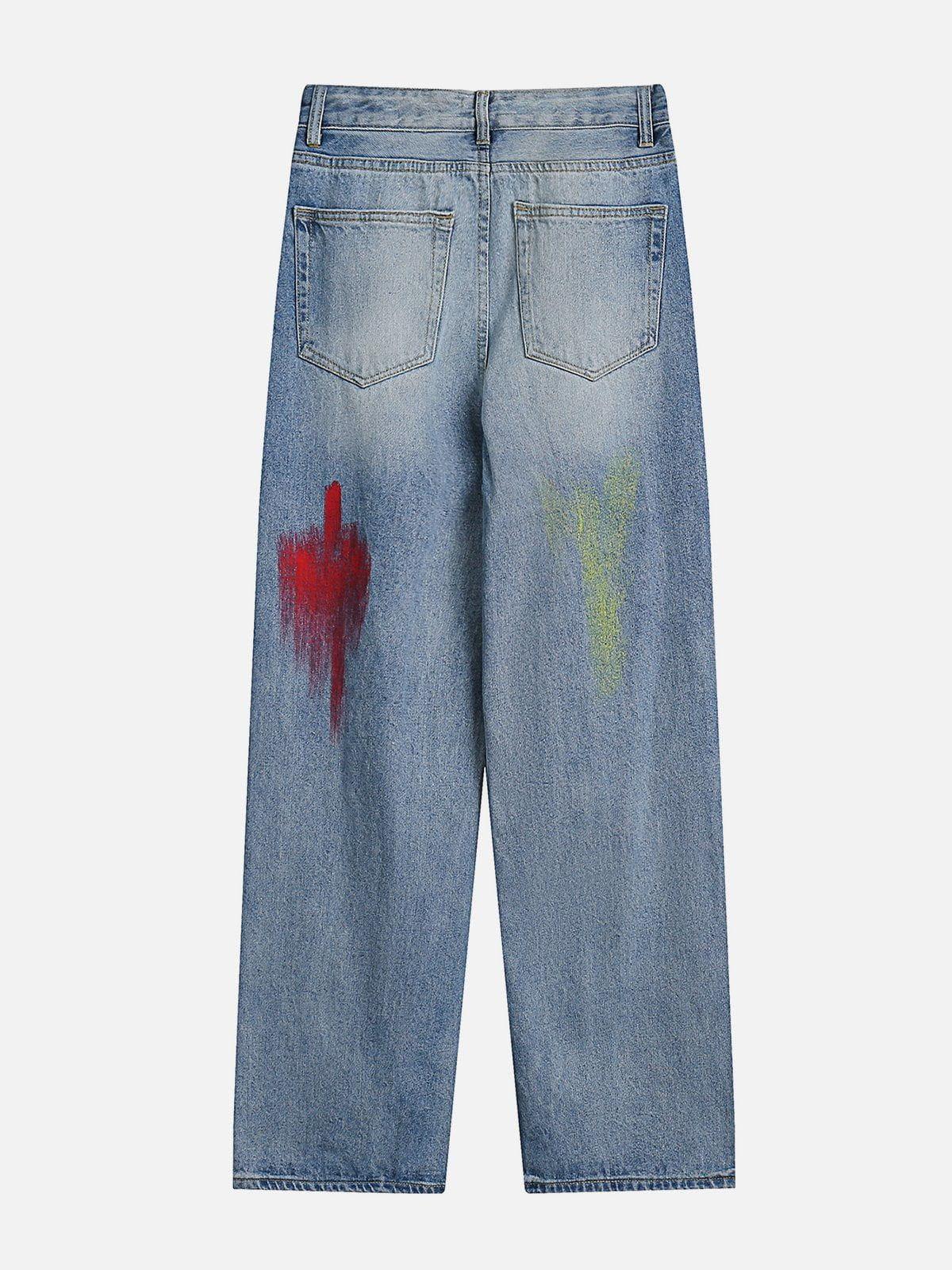 Concert Outfit Graffiti Distressed Jeans Concert Outfit Graffiti Distressed Jeans