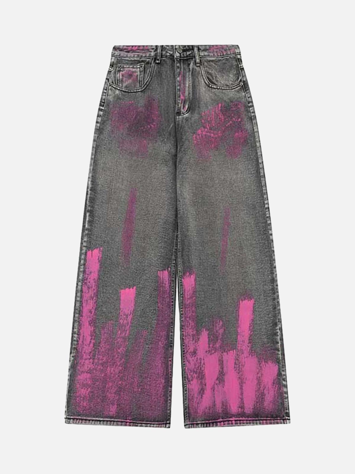 Concert Outfit Graffiti Distressed Washed Baggy Jeans Concert Outfit Graffiti Distressed Washed Baggy Jeans