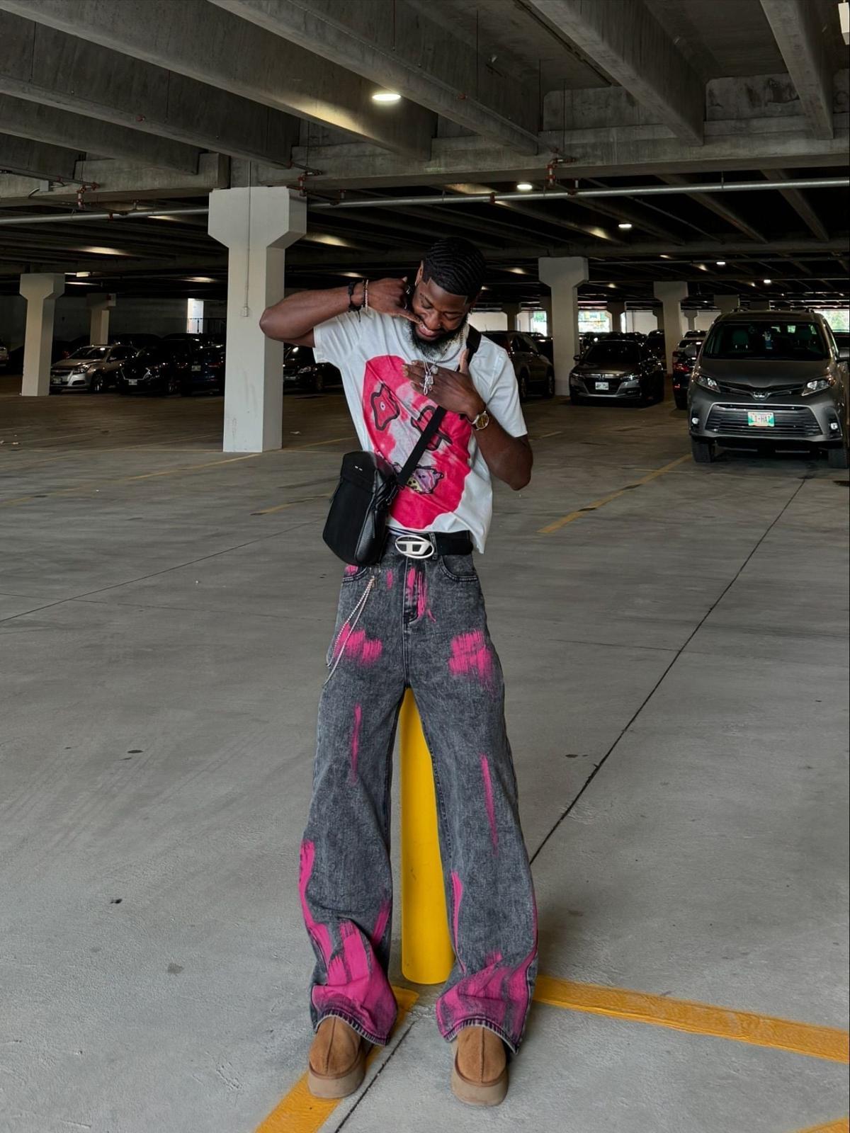 Concert Outfit Graffiti Distressed Washed Baggy Jeans Concert Outfit Graffiti Distressed Washed Baggy Jeans