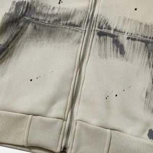 Concert Outfit Graffiti Dot Pattern Print Jacket