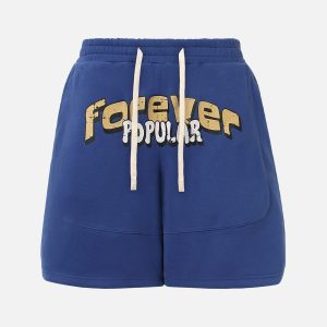 Concert Outfit Graffiti Drawstring Cotton Shorts