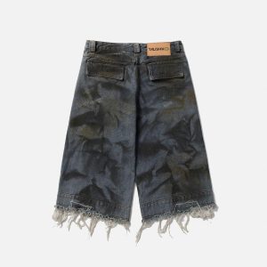 Concert Outfit Graffiti Fringe Jorts