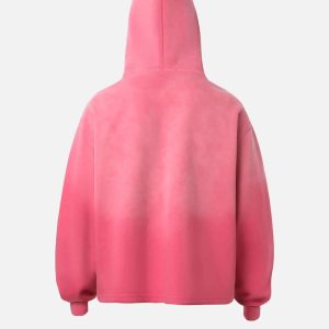 Concert Outfit Graffiti Letter Gradient Distressed Hip-Hop Hoodie