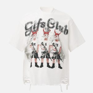 Concert Outfit Graffiti Letters Devil Design Graphic T-Shirt