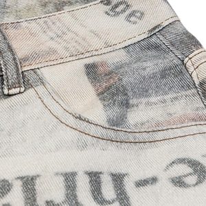 Concert Outfit Graffiti Newspaper Baggy Jeans