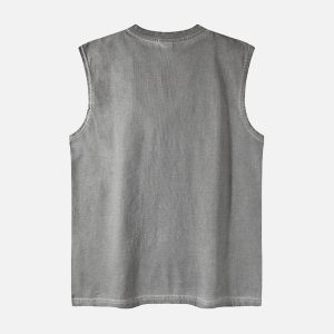 Concert Outfit Graphic Lettering Chain Vest