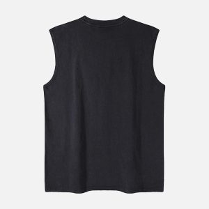 Concert Outfit Graphic Lettering Chain Vest