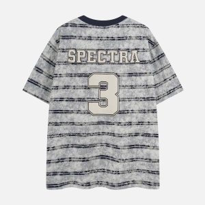 Concert Outfit Graphic Lettering Striped Oversized T-Shirt