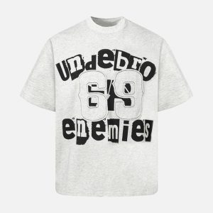 Concert Outfit Graphic Patch Letter Print T-Shirt