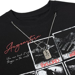 Concert Outfit Graphic Rock Singer Print Metal Tag Vest