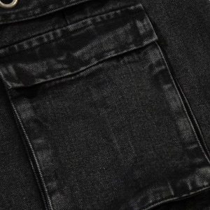 Concert Outfit Grommet Design Multi-Pocket Cargo Jeans