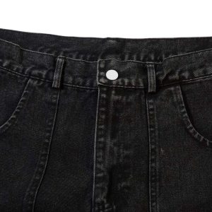 Concert Outfit Grommet Design Multi-Pocket Cargo Jeans