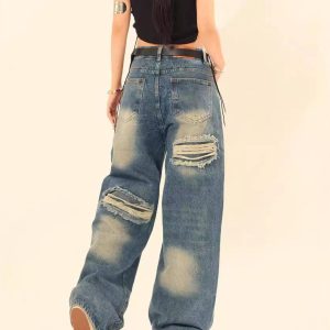 Concert Outfit Hamburger French Fries Ripped Jeans