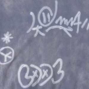 Concert Outfit Hand-Drawn Graffiti Washed Thick Hoodie