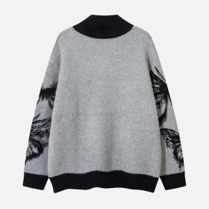 Concert Outfit Hand-Painted Butterfly Mohair Jacquard Cardigan