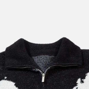 Concert Outfit Hand-Painted Slogan Butterfly Jacquard Cardigan