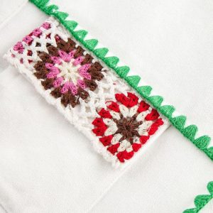 Concert Outfit Handmade Floral Crochet Utility Denim Jacket