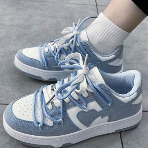 Concert Outfit Haze Blue Love Breathable Board Shoes