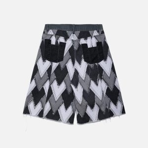 Concert Outfit Heart Patchwork Jorts