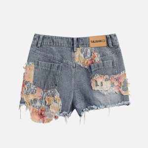 Concert Outfit Heavy Craftsmanship Lace Crop Jorts