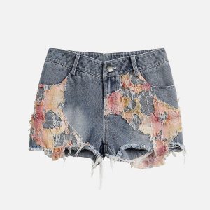 Concert Outfit Heavy Craftsmanship Lace Crop Jorts