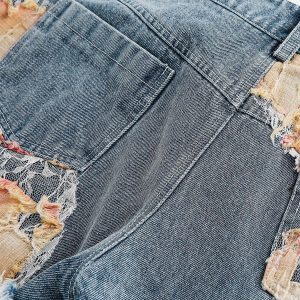 Concert Outfit Heavy Craftsmanship Lace Crop Jorts