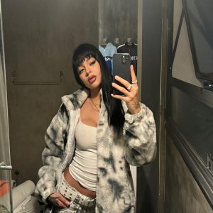 Concert Outfit Heavy-Duty Faux Lambswool Tie-Dye Urban Jacket