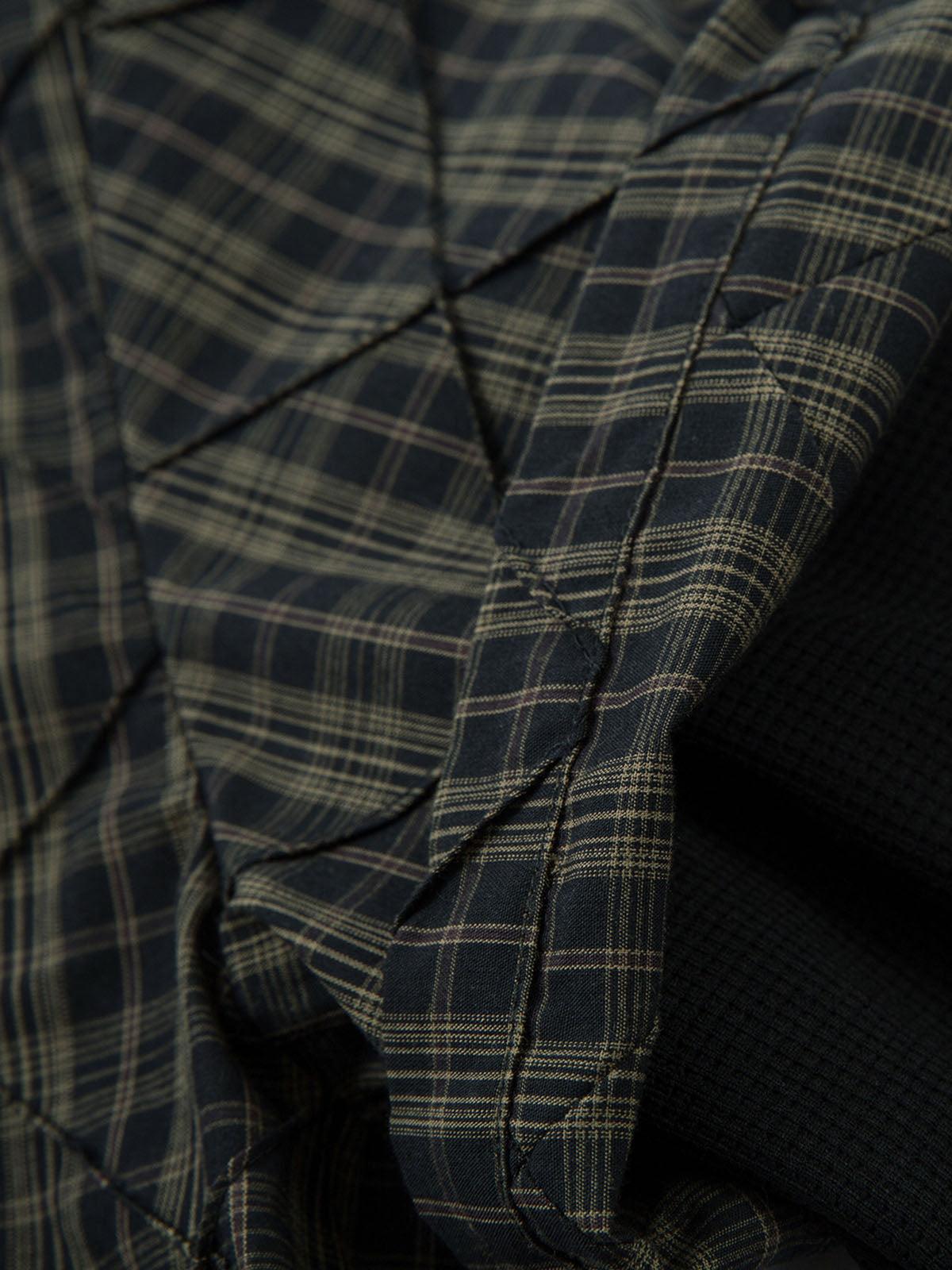 Concert Outfit Heavy Plaid Pleated Striped Faux Two-Piece Polo Shirt Concert Outfit Heavy Plaid Pleated Striped Faux Two-Piece Polo Shirt