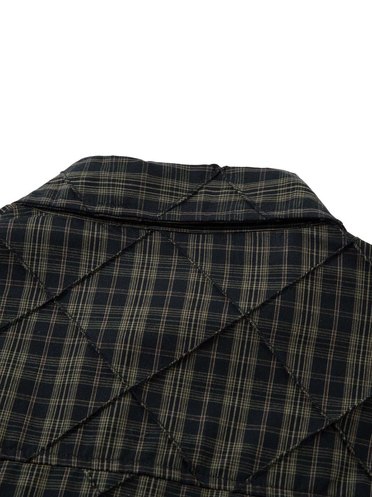 Concert Outfit Heavy Plaid Pleated Striped Faux Two-Piece Polo Shirt Concert Outfit Heavy Plaid Pleated Striped Faux Two-Piece Polo Shirt