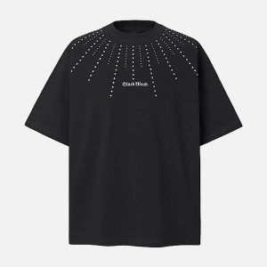 Concert Outfit Heavy Rhinestone Short-Sleeve T-Shirt