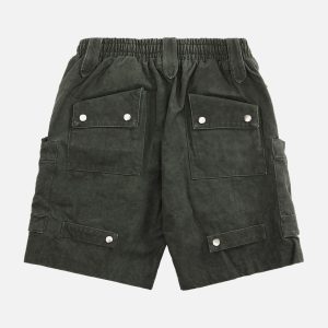 Concert Outfit Heavy Tie Dye Multi Pockets Washed Shorts