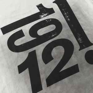 Concert Outfit Heavy Washed Distressed Dirty Print Letter T-Shirt