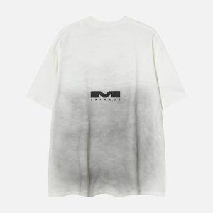 Concert Outfit Heavy Washed Distressed Dirty Print Letter T-Shirt