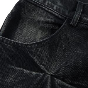 Concert Outfit Heavy Washed Distressed Pleated Baggy Jeans