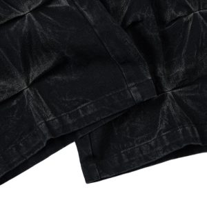 Concert Outfit Heavy Washed Distressed Pleated Baggy Jeans