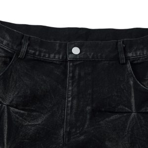 Concert Outfit Heavy Washed Distressed Pleated Baggy Jeans