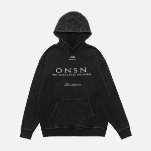 Concert Outfit Heavy Washed Print Fleece Hoodie