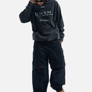 Concert Outfit Heavy Washed Print Fleece Hoodie