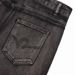 Concert Outfit Heavy Washed Ripped Plaid Stitching Hip-Hop Jeans