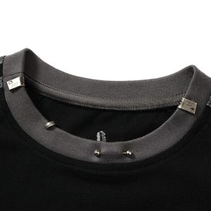 Concert Outfit Heavy Washed Street Metal Collar T-Shirt